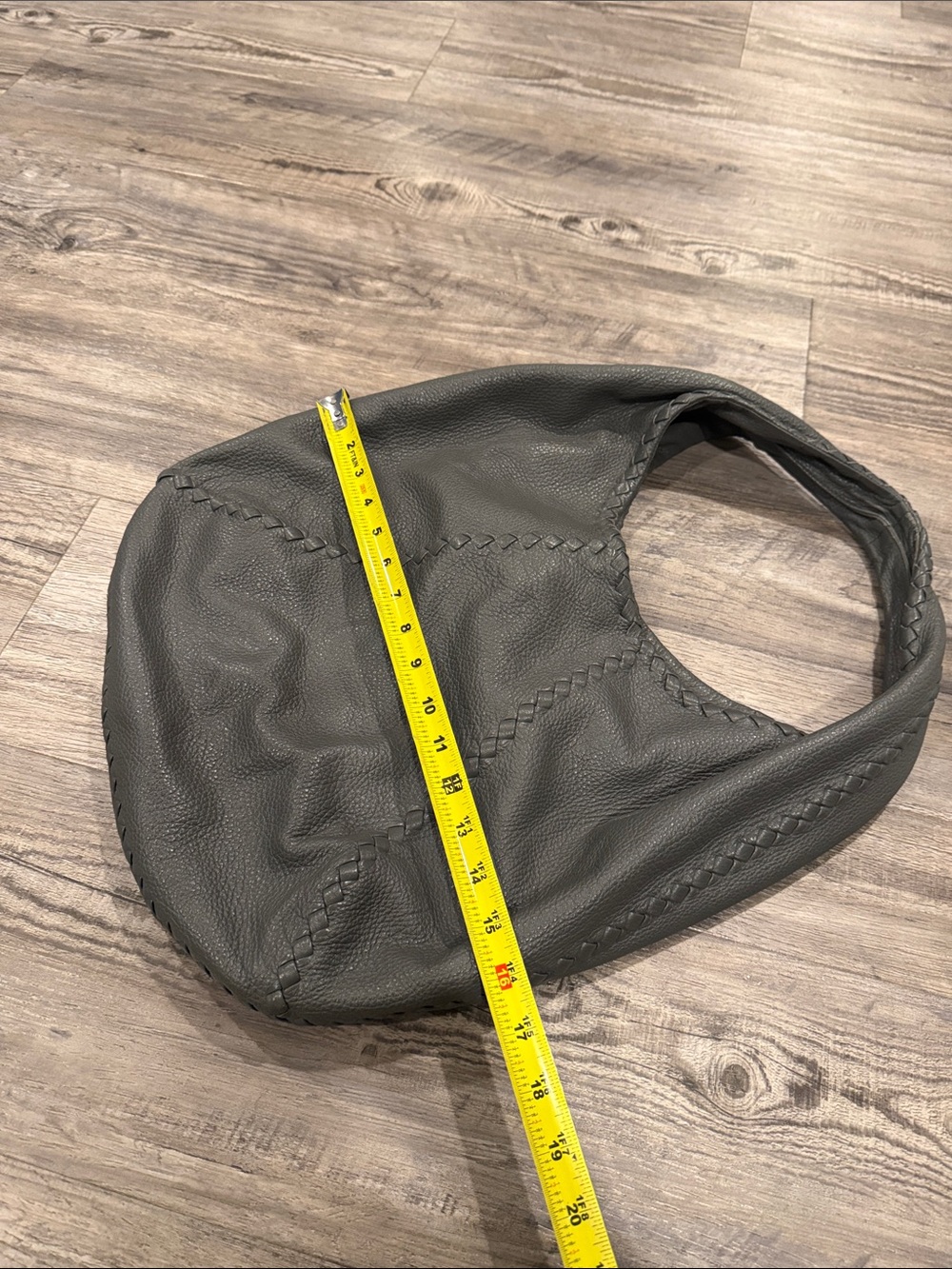 Bottega Veneta Dark Gray Cervo Leather Braided Hobo Bag - Picture 6 of 15